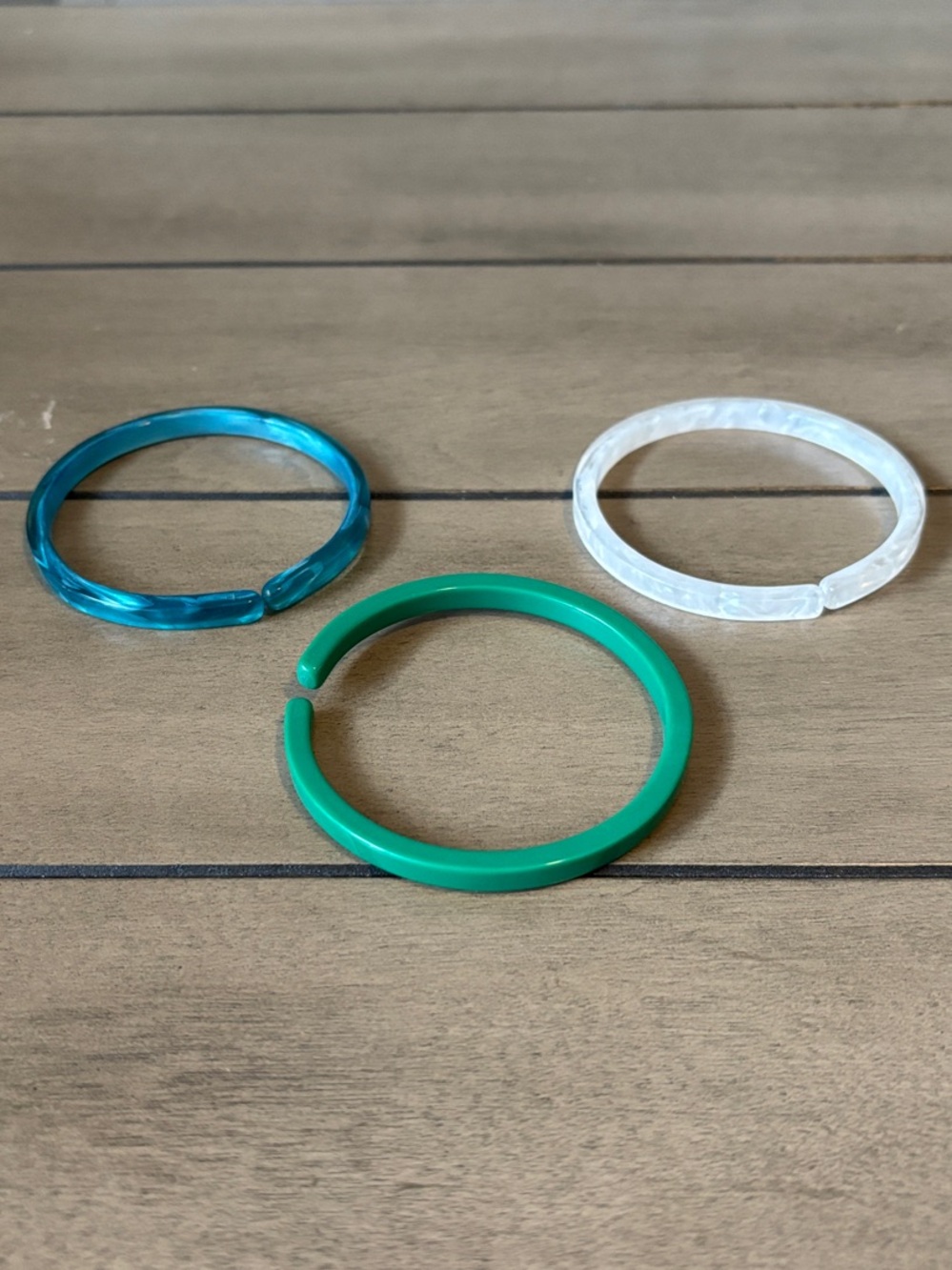 750. Plunder Set of 3 Acrylic Bangle Stack Bracelets